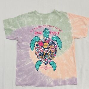 Colorful Tie-Dye Turtle Kids T-Shirt